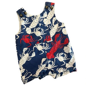 Classic Prep Crab Print Summer Jon Jon Overalls